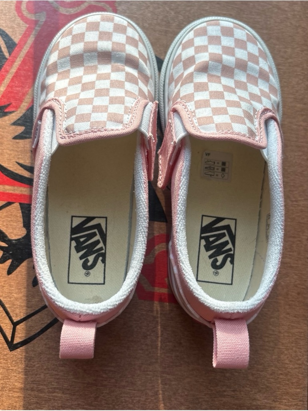 Kids Pink Checkerboard Slip-On Vans - Picture 5 of 6